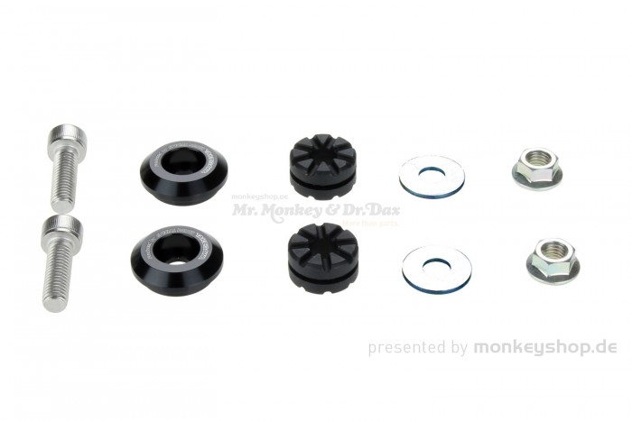 Takegawa Sitzbank Rahmen Kappe Set Aluminium schwarz eloxiert f. Monkey 125