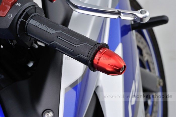 Daytona BULLET Lenkerenden Set Aluminium rot eloxiert 14 - 19 mm