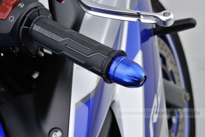 Daytona BULLET Lenkerenden Set Aluminium blau eloxiert 14 - 19 mm