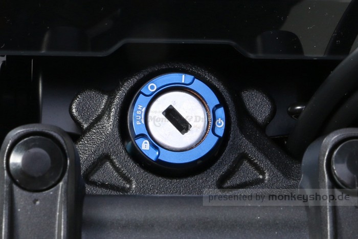 Kitaco Zündschlossring CNC Alu blau eloxiert f. Monkey 125