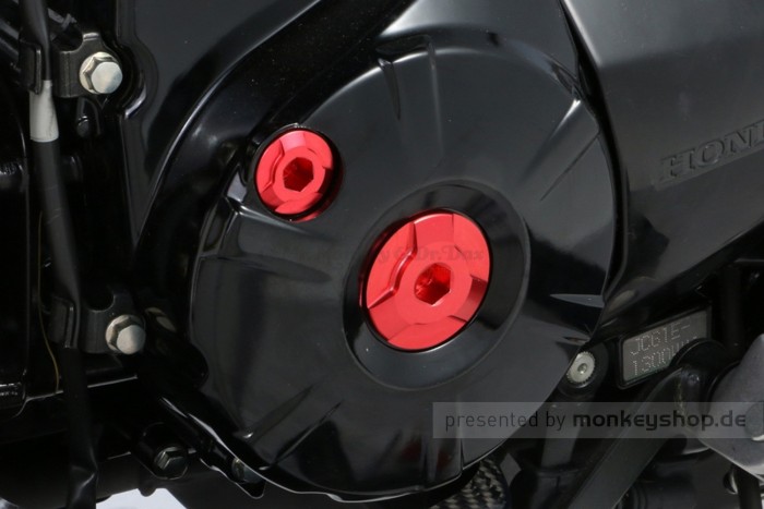 Kitaco Aluminium CNC Zündungsdeckel Schrauben Set rot eloxiert f. Super Cub + Monkey 125