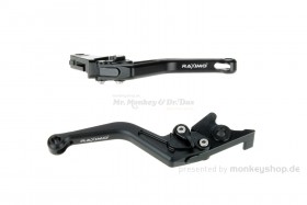 Kupplungs- & Bremshebel Set Aluminium CNC schwarz / schwarz f. Monkey 125 + MSX