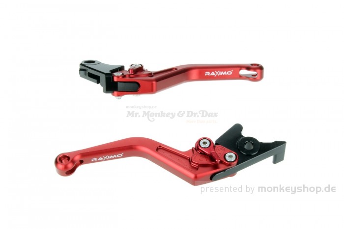 Kupplungs- & Bremshebel Set Aluminium CNC rot f. Monkey 125 + MSX