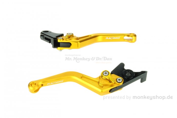 Kupplungs- & Bremshebel Set Aluminium CNC gelb f. Monkey 125 + MSX