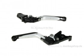 Kupplungs- & Bremshebel Set Aluminium CNC einstellbar silber f. Monkey 125 + MSX