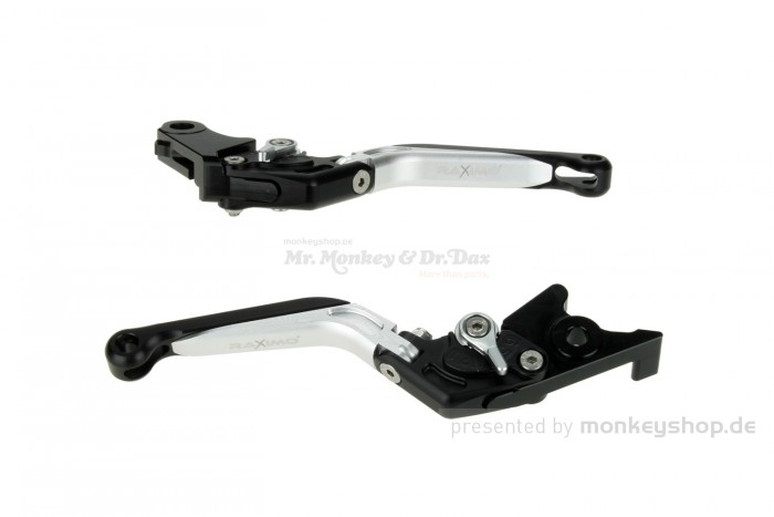 Kupplungs- & Bremshebel Set Aluminium CNC einstellbar silber f. Monkey 125 + MSX