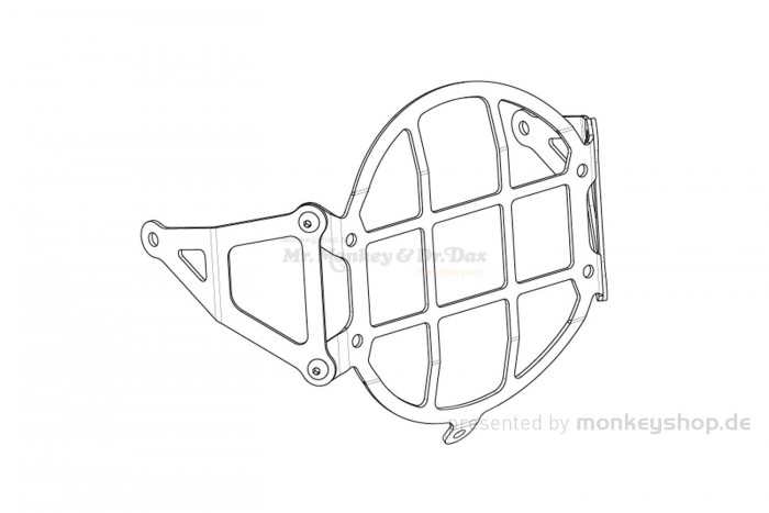 G-Craft Scheinwerfer Gitter Schutz Alu CNC f. Monkey 125