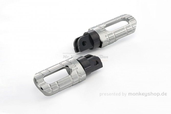 H2C Fußrasten CNC Alu silber eloxiert f. Monkey 125 MSX