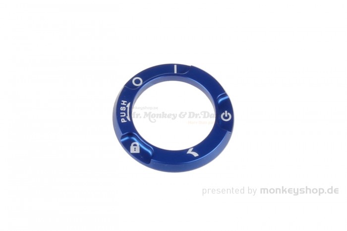 Kitaco Zündschlossring CNC Alu blau eloxiert f. Monkey 125