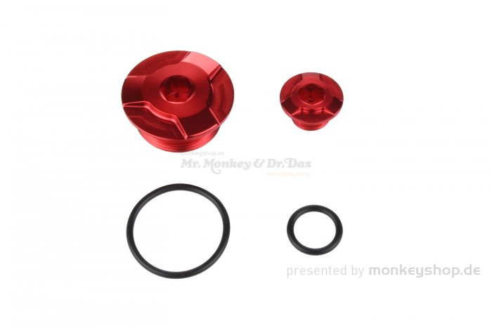 Kitaco Aluminium CNC Zündungsdeckel Schrauben Set rot eloxiert f. Super Cub + Monkey 125