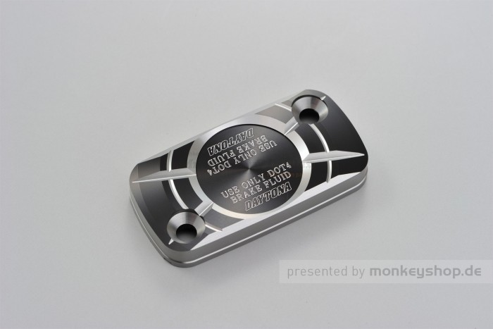 Daytona Deckel Bremspumpe 2-farbig eloxiert silber schwarz f. HONDA (H)