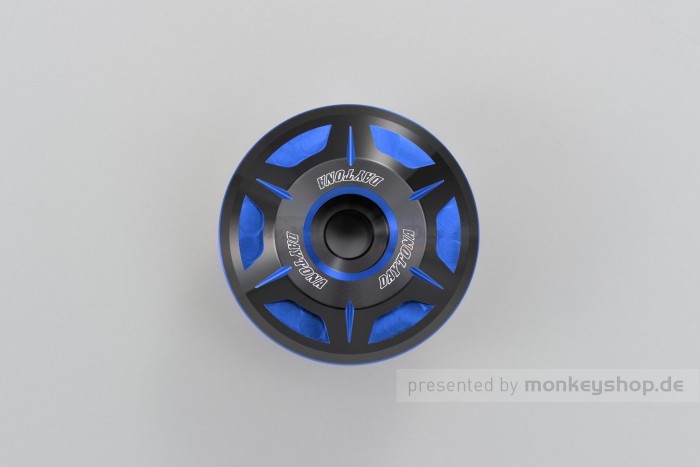 Daytona CRYSTAL Lenkerenden Set Aluminium blau schwarz 2-farbig eloxiert 14 - 19 mm