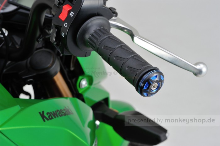 Daytona CRYSTAL Lenkerenden Set Aluminium blau schwarz 2-farbig eloxiert 14 - 19 mm