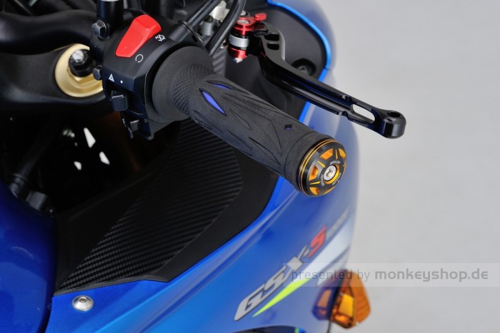 Daytona CRYSTAL Lenkerenden Set Aluminium gold schwarz 2-farbig eloxiert 14 - 19 mm