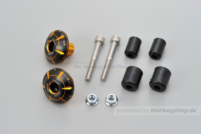 Daytona HANABI Lenkerenden Set Aluminium gold schwarz 2-farbig eloxiert 14 - 19 mm
