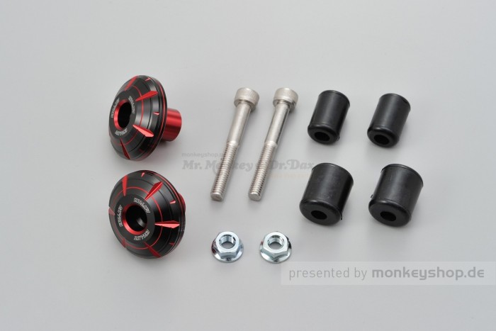 Daytona HANABI Lenkerenden Set Aluminium rot schwarz 2-farbig eloxiert 14 - 19 mm
