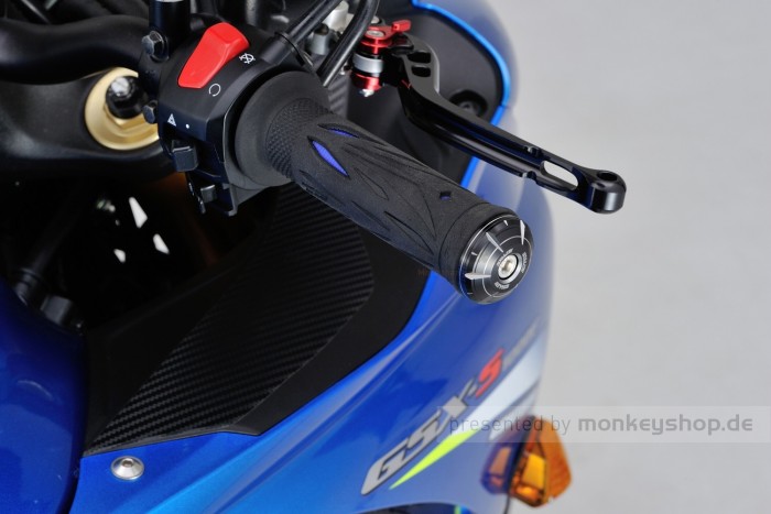 Daytona HANABI Lenkerenden Set Aluminium silber schwarz 2-farbig eloxiert 14 - 19 mm