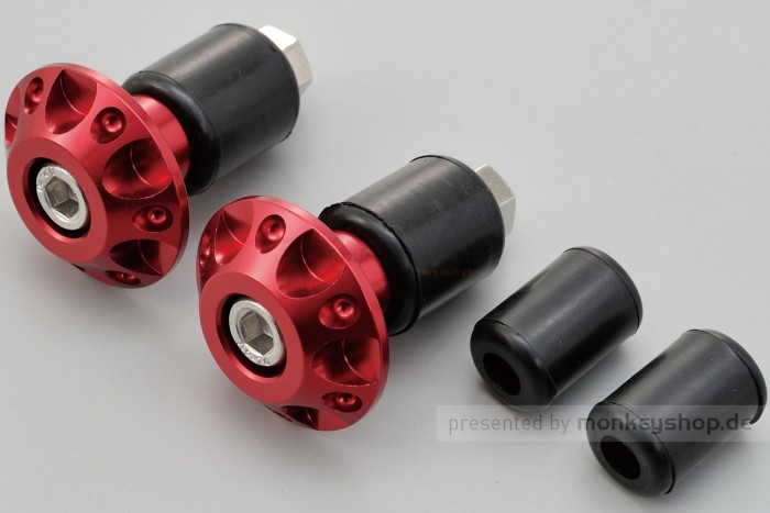 Daytona Lenkerenden Set Aluminium rot eloxiert 14 - 19 mm