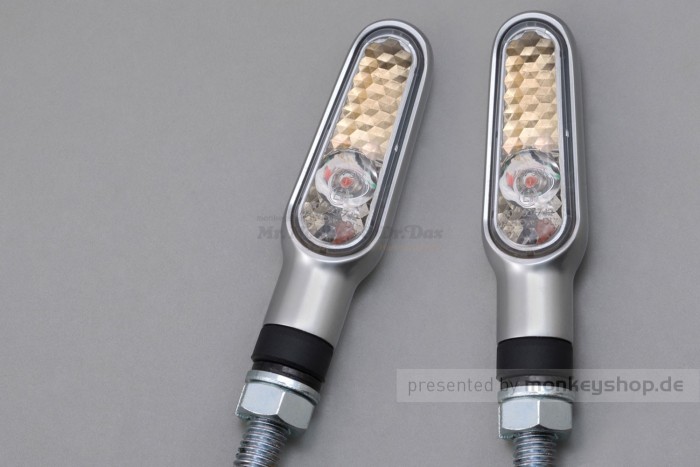 Daytona D-Light LED-Blinker Paar (satin silber / clear)