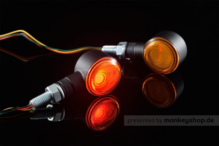 Daytona D-Light SOL-W LED-Blinker Paar (schwarz matt / orange)