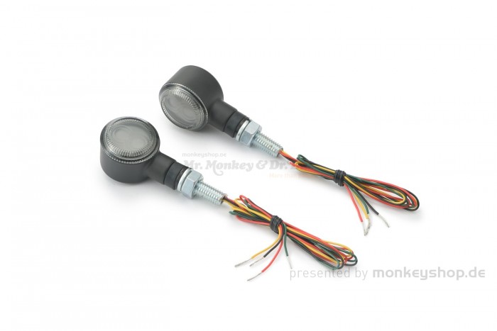 Daytona D-Light SOL-W LED-Blinker Paar integr. Rücklicht Bremslicht (schwarz matt / smoke)