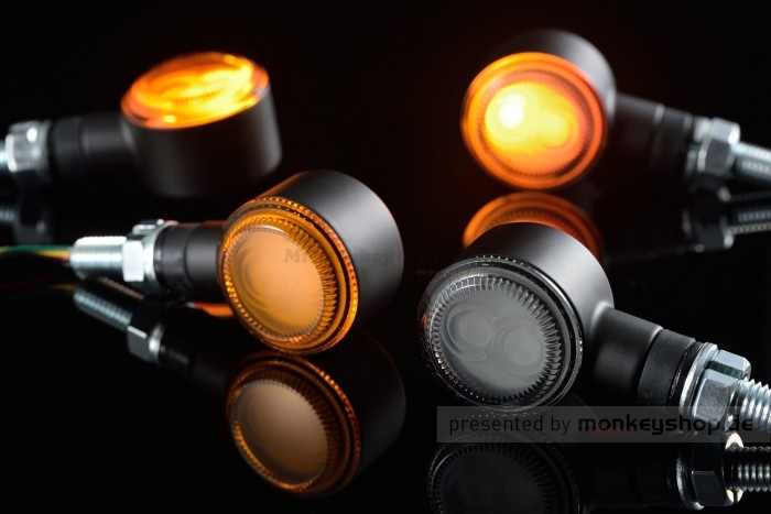 Daytona D-Light SOL-W LED-Blinker Paar integr. Rücklicht Bremslicht (schwarz matt / smoke)