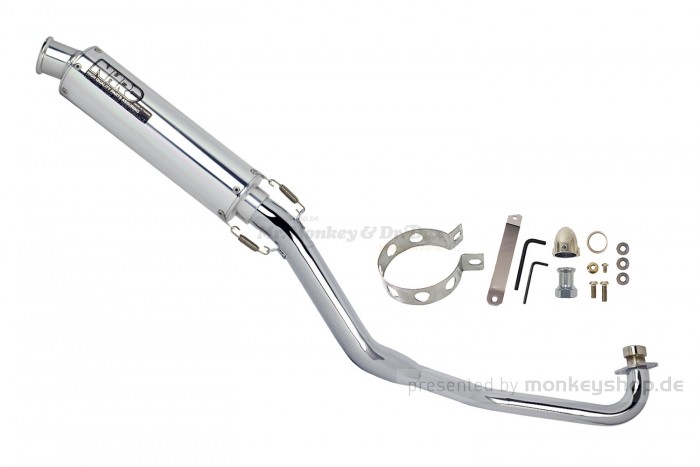 NHRC Auspuffanlage Aluminium silber untenliegend f. Monkey 125