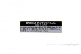 Honda Aufkleber "Kupplungspatent" 74x22mm