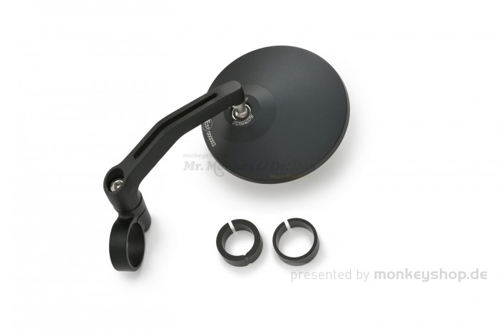 Daytona "D-MIRROR-3" Aluminium Lenkerenden Spiegel schwarz ROUND exzentrisch