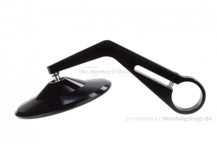 Aluminium Lenkerenden Spiegel schwarz rund f. MSX + Monkey 125