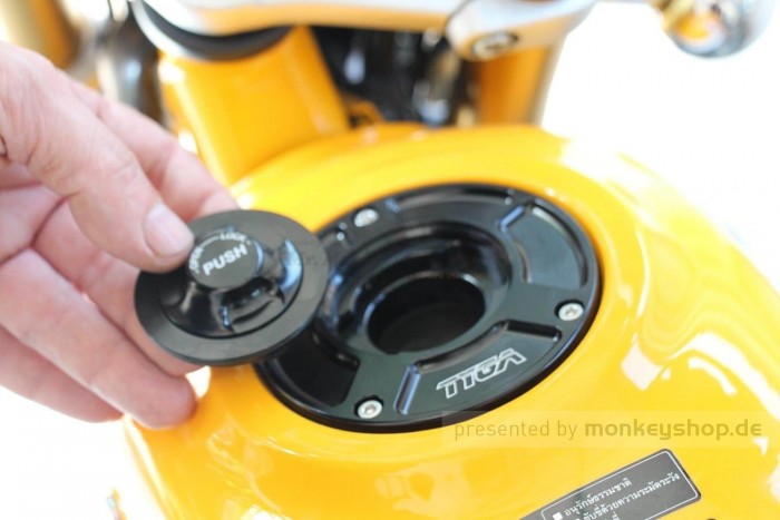 TYGA Tankdeckel Aluminium schwarz eloxiert f. Monkey 125