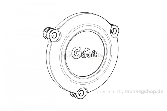 G-Craft Schutz f. Kupplungsdeckel Alu CNC silber eloxiert f. Monkey + Super Cub 125