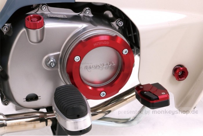 Kitaco Schutz f. Kupplungsdeckel Alu CNC rot eloxiert f. Monkey 125 JB02 + Super Cub 125 JA48