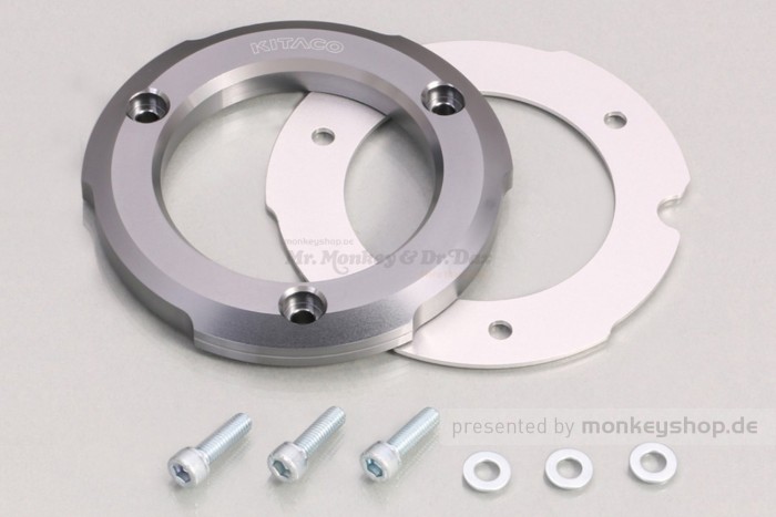 Kitaco Schutz f. Kupplungsdeckel Alu CNC gun metal silber eloxiert f. Monkey 125 JB02 + Super Cub 125 JA48