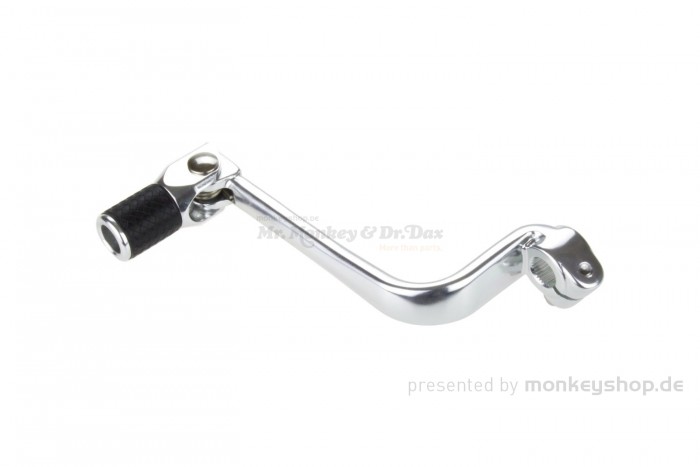 Schalthebel Aluminium poliert schwarz gummiert f. MSX + Monkey 125