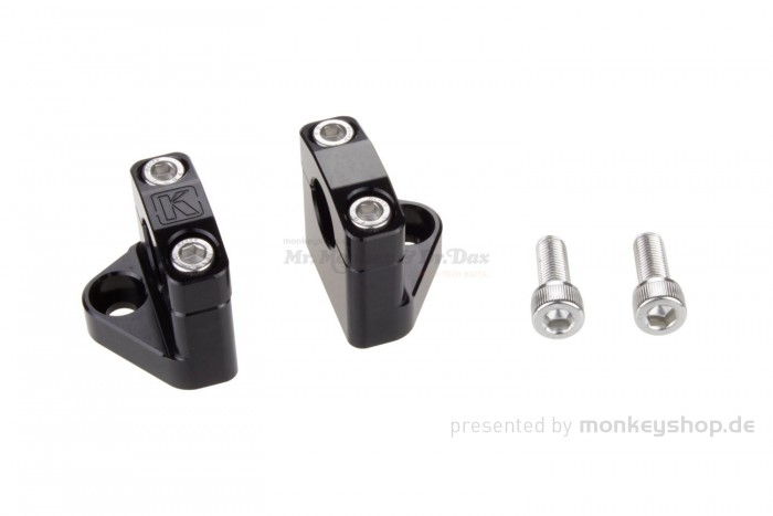 Lenkerklemmen Set eckig Aluminium schwarz