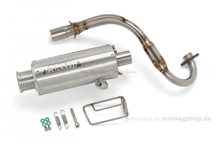 DELTA Barrel 4S Edelstahl / Aluminium Auspuffanlage silber f. Monkey 125