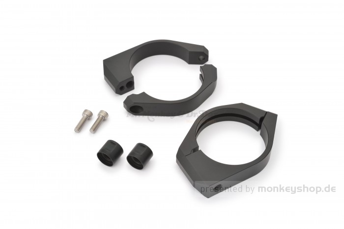 Daytona Gabel Klemmen Set 57mm Aluminium schwarz zur Blinker Montage M8