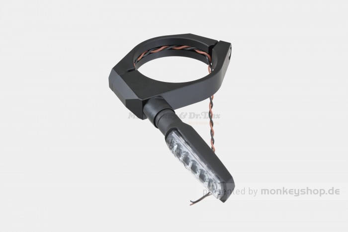 Daytona Gabel Klemmen Set 57mm Aluminium schwarz zur Blinker Montage M8