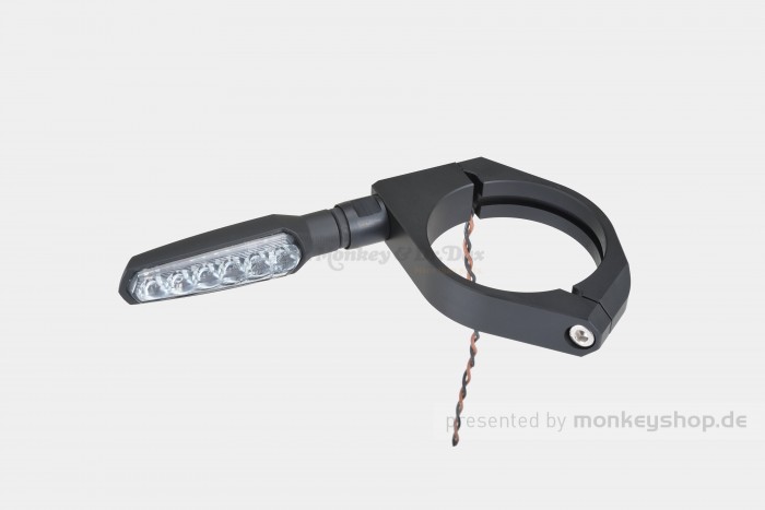 Daytona Gabel Klemmen Set 57mm Aluminium schwarz zur Blinker Montage M8
