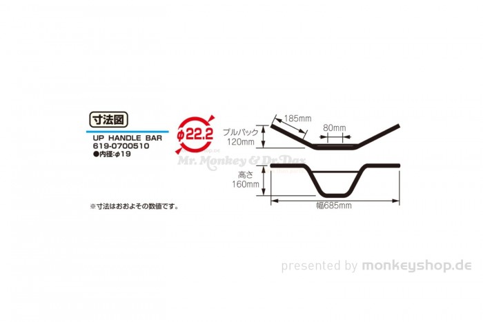 Kitaco Lenker UP Type-A verchromt