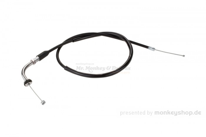 Gaszug schwarz 79cm 90° Bogen Bajonettverschluss f. Monkey 125cc Replika