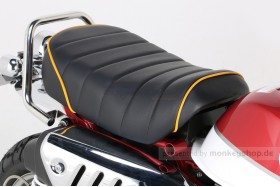 Kitaco Sitzbank Typ Tuck Roll schwarz mit gelbem Keder f. Monkey 125