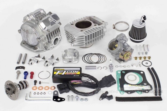 Takegawa Tuning Kit 181 cc 4-Valve (4V+R) Zylinderkopf mit FI-Con Type-X & Drosselklappe f. Monkey 125 JB02
