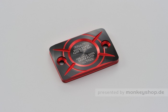 Daytona Deckel Bremspumpe 2-farbig eloxiert rot schwarz f. HONDA (B) + Skyteam