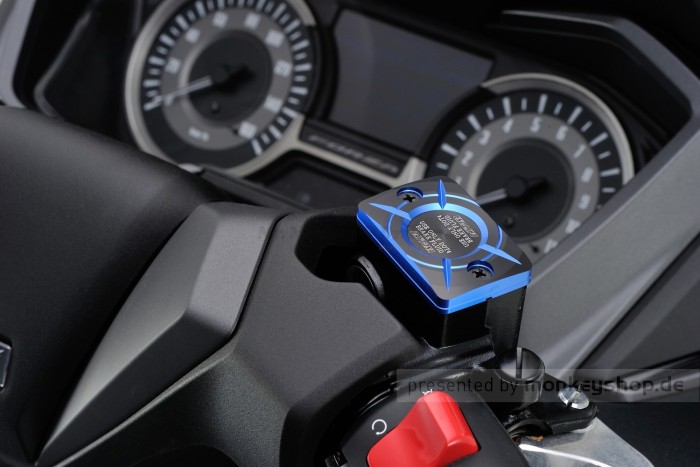 Daytona Deckel Bremspumpe 2-farbig eloxiert blau schwarz f. HONDA (B) + Skyteam