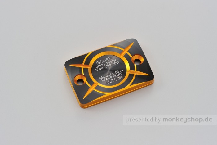 Daytona Deckel Bremspumpe 2-farbig eloxiert gold schwarz f. HONDA (B) + Skyteam