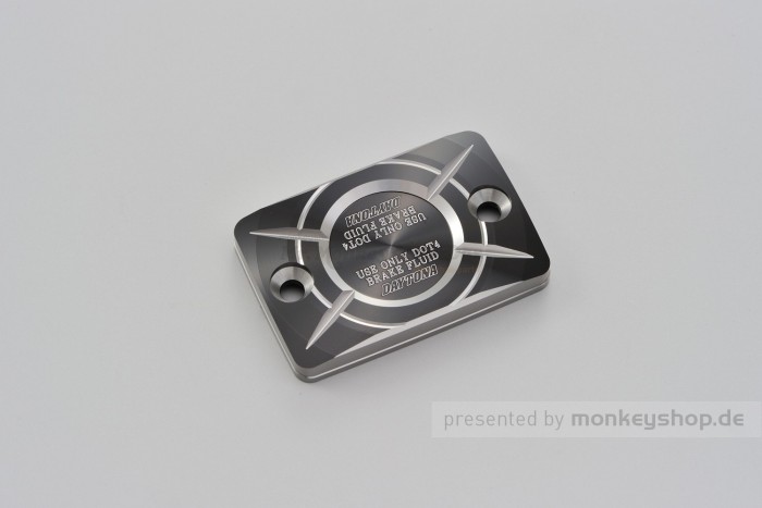 Daytona Deckel Bremspumpe 2-farbig eloxiert silber schwarz f. HONDA (B) + Skyteam