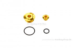 Kitaco Aluminium CNC Zündungsdeckel Schrauben Set gold eloxiert f. Super Cub 125 + Monkey 125 + Dax 125