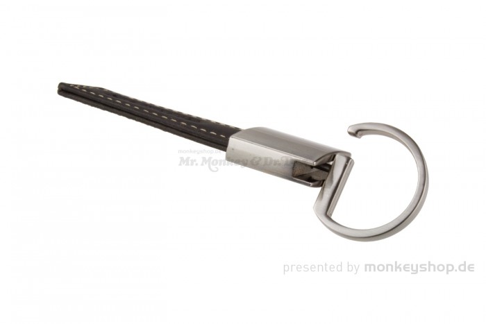 Honda Schlüsselanhänger braun Echtleder Metall 30x100 mm